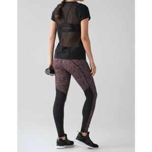 LULULEMON ATHLETICA Speed Tight V in Formation Quicksand Black/Black Size 4